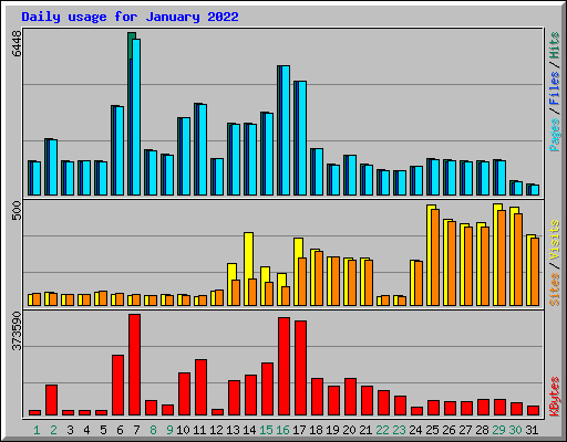Daily usage for January 2022
