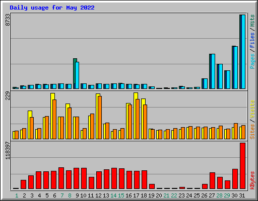 Daily usage for May 2022