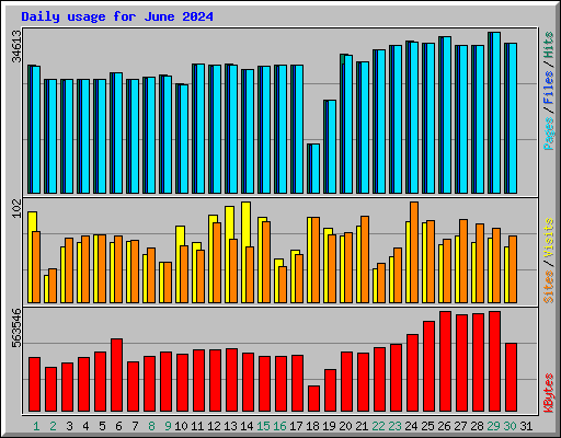 Daily usage for June 2024