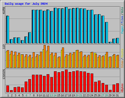 Daily usage for July 2024