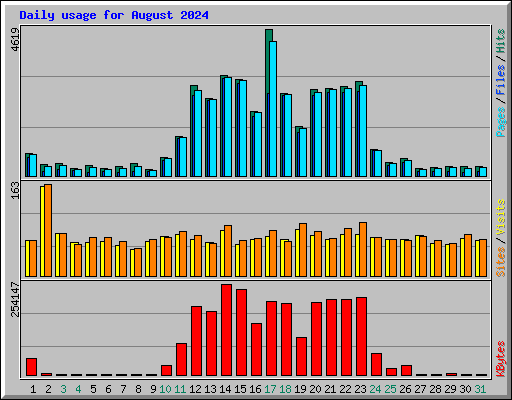 Daily usage for August 2024