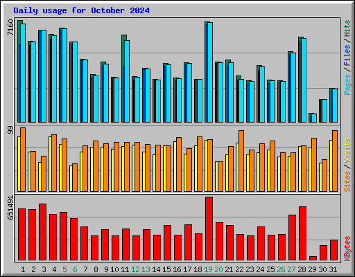 Daily usage for October 2024