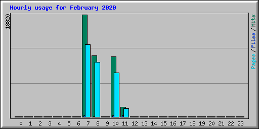 Hourly usage for February 2020