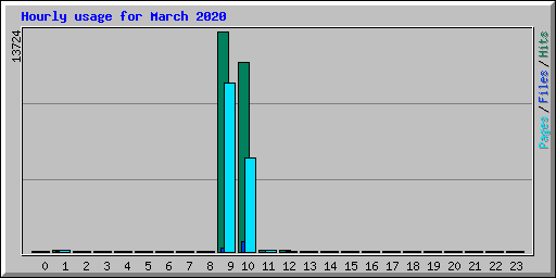 Hourly usage for March 2020