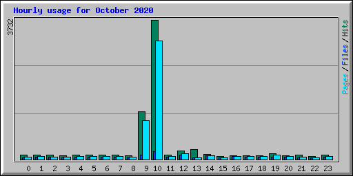 Hourly usage for October 2020
