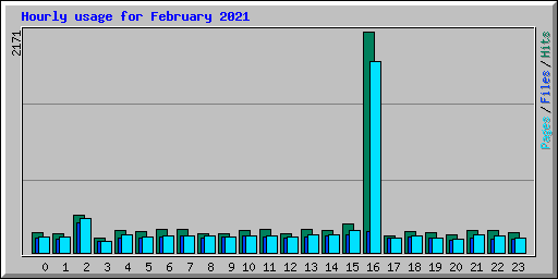Hourly usage for February 2021