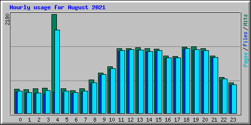 Hourly usage for August 2021