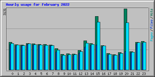 Hourly usage for February 2022