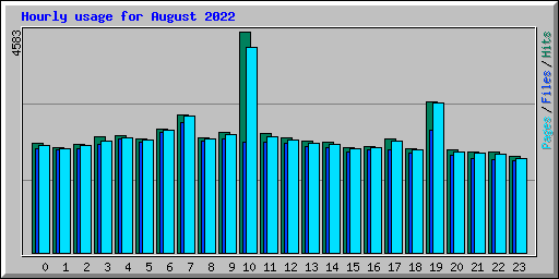 Hourly usage for August 2022