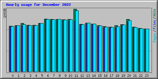 Hourly usage for December 2022