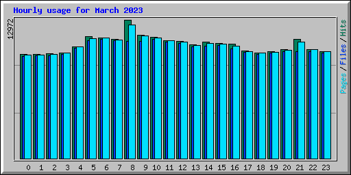 Hourly usage for March 2023